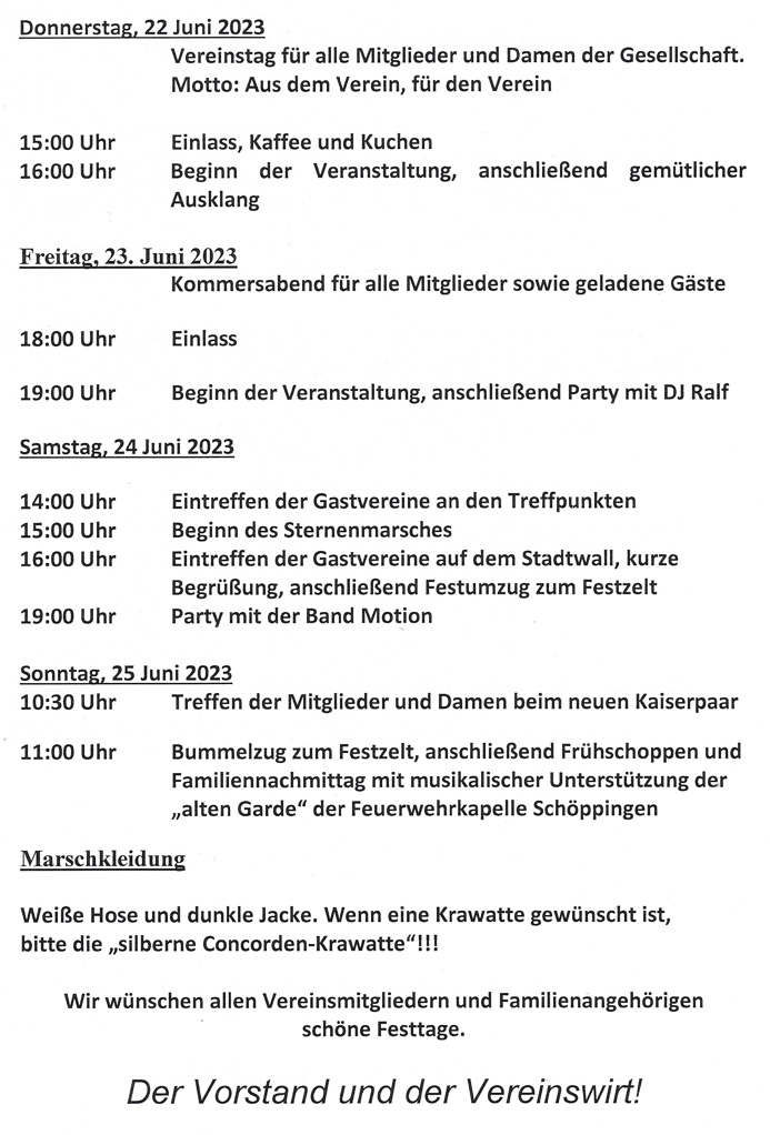Sternmarsch und Festumzug 2023